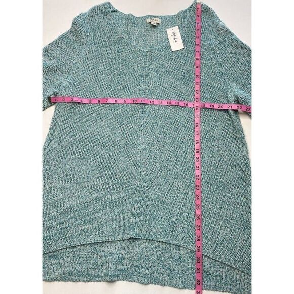 Style & Co Plus Size Sweater Top Women's 2X Green White V-Neck Oversized Relaxed - Picture 5 of 8